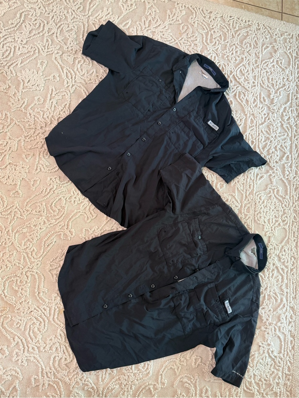Columbia tamiami style Black Short-Sleeve  Button-Down Shirts - Both